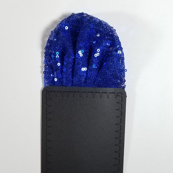 New - Men's Sequin Pre-Folded Pocket Square Insert - Royal Blue - Picture 4 of 6